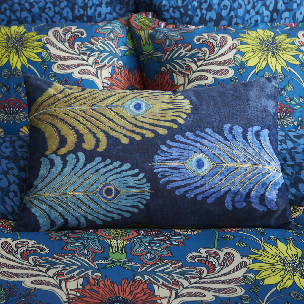 Matthew Williamson Peacock Cushion Blue