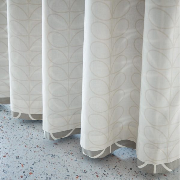 Orla Kiely Linear Stem Silver Curtains Lining