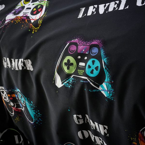 game over black duvet cover set by catherine lansfield