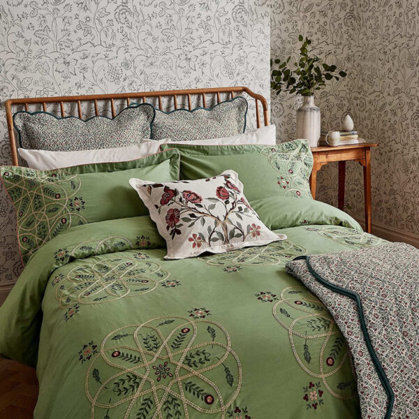William Morris Brophy Embroidery Duvet Cover Close Up