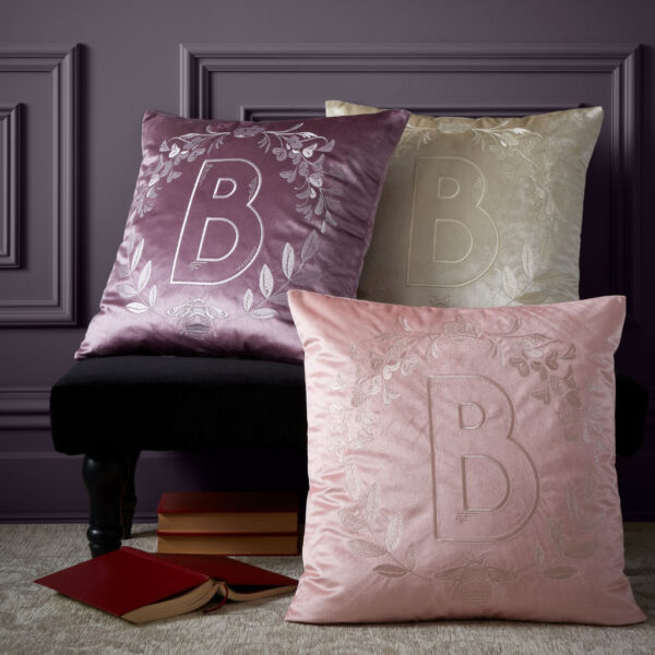 Bridgerton Regency Crown Cushion Natural Lilac or Pink