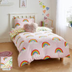 CL Rainbow Hearts Fleece Duvet Cover set