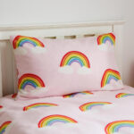 CL Rainbow Hearts Fleece Duvet Cover set detail
