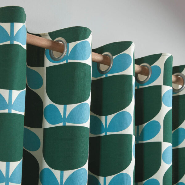Orla Kiely Block Stem Jade Curtains