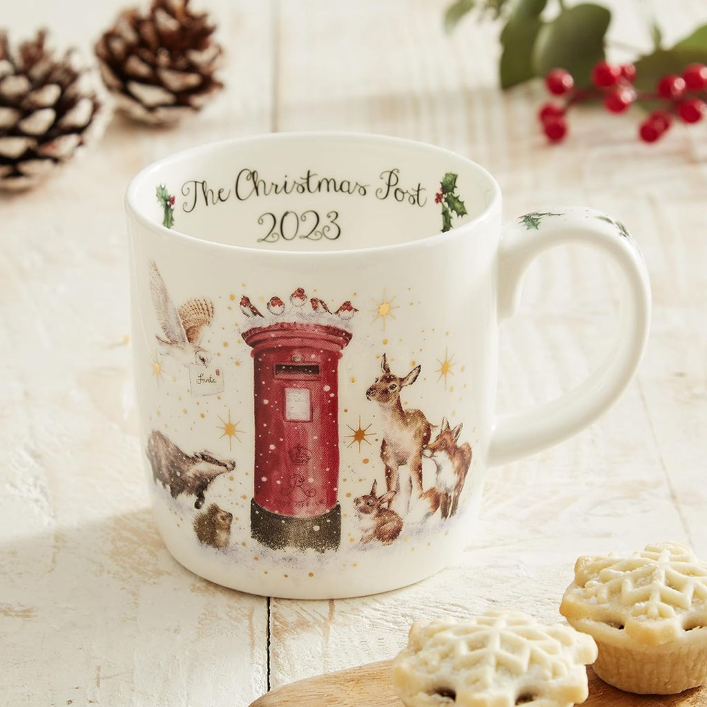 Wrendale Designs Christmas Post Limited Edition Mug Lifestyle