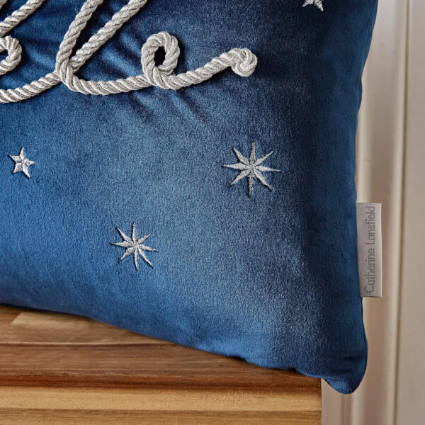 sparkle blue christmas filled cushion catherine lansfield