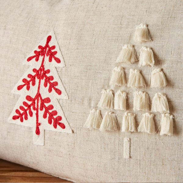 tufted christmas tree natural filled cushion catherine lansfield