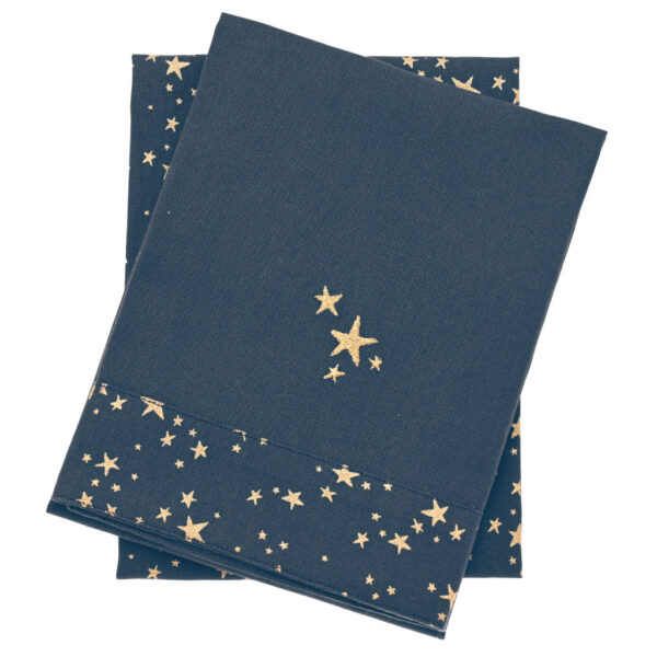 Etoile Navy Blue Stars Christmas Tea Towels Set of 2 by Walton & Co