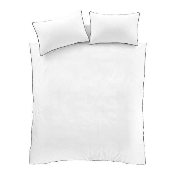 Cotton Piped Duvet Cover Set Cotton White Style Sisters Cut Out