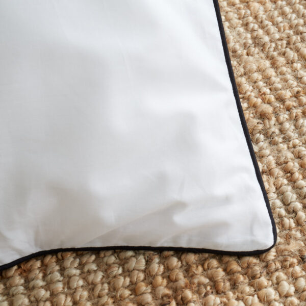 Cotton Piped Duvet Cover Set Cotton White Style Sisters Detail