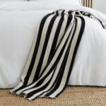 Knitted Stripe Bedspread Throw 150cm x 220cm Style Sisters Detail