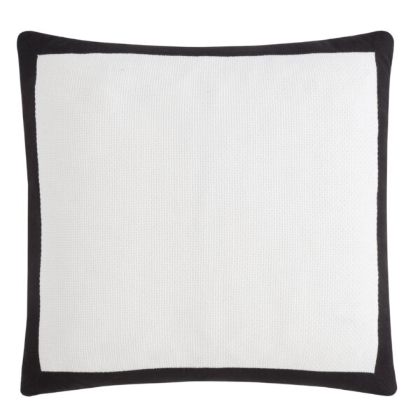 Monochrome Waffle Filled Cushion 55cm x 55cm White & Black Style Sisters Detail