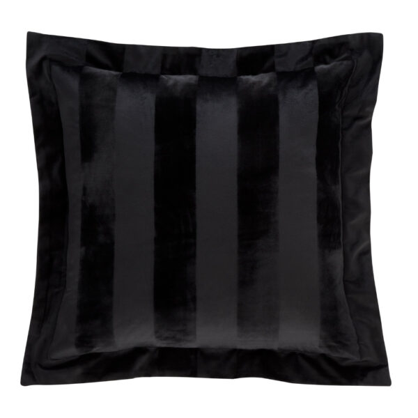 Velvet Stripe Cushion 55cm x 55cm Black Style Sisters
