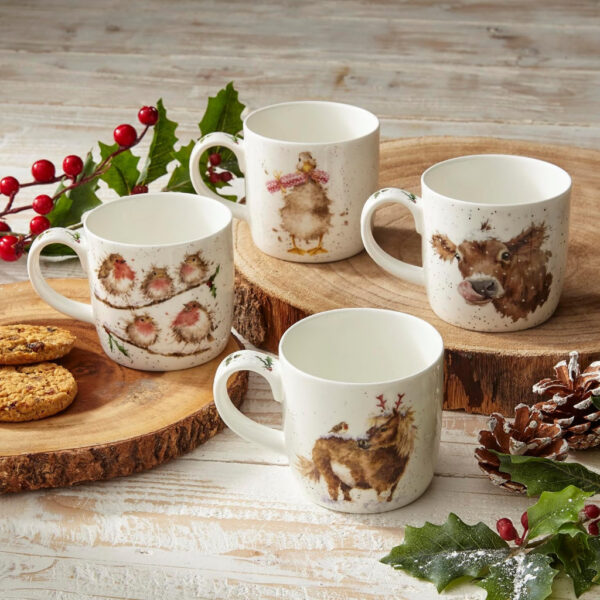 Wrendale Designs Set of 4 Mugs Christmas