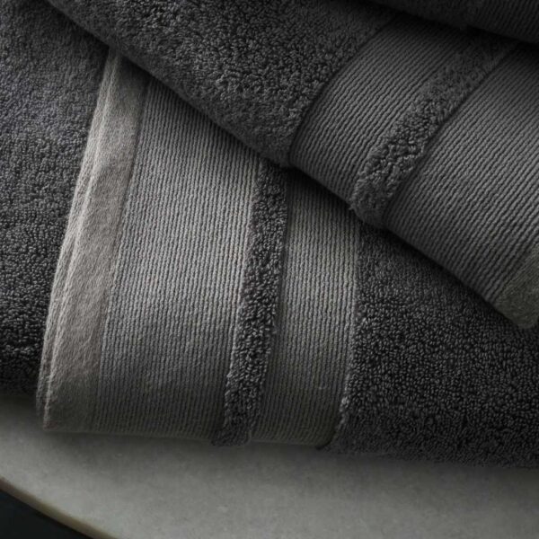 Terence Conran Grey Zero Twist Cotton Modal Towel Close Up Image