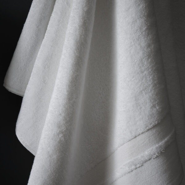 Terence Conran White Zero Twist Cotton Modal Towel Close Up Image