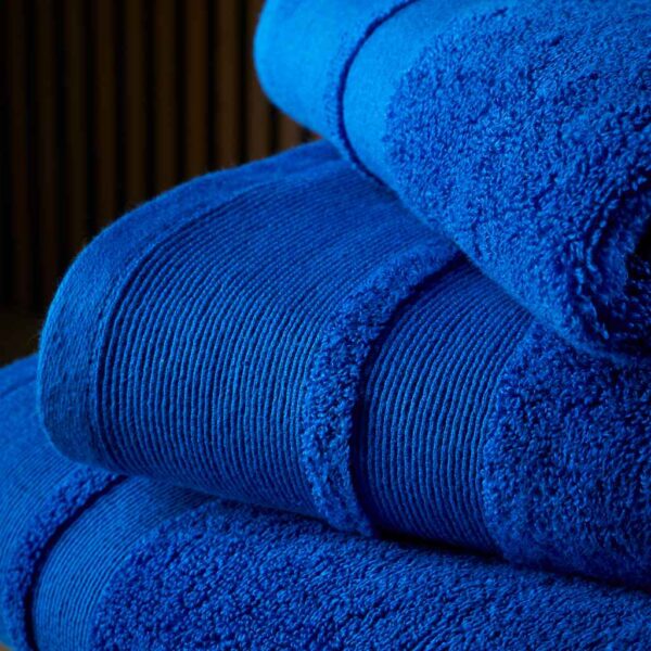 Terrence Conran Blue Zero Twist Cotton Modal Towel Close Up of Edging