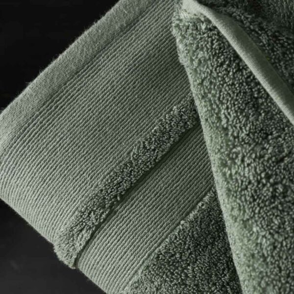 Terence Conran Forest Green Zero Twist Cotton Modal Towel Close Up Image