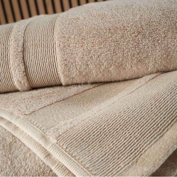 Terrence Conran Natural Zero Twist Cotton Modal Towel Close Up of Edging