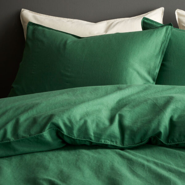 Terrence Conran Relaxed Cotton Linen Green Pillowcases