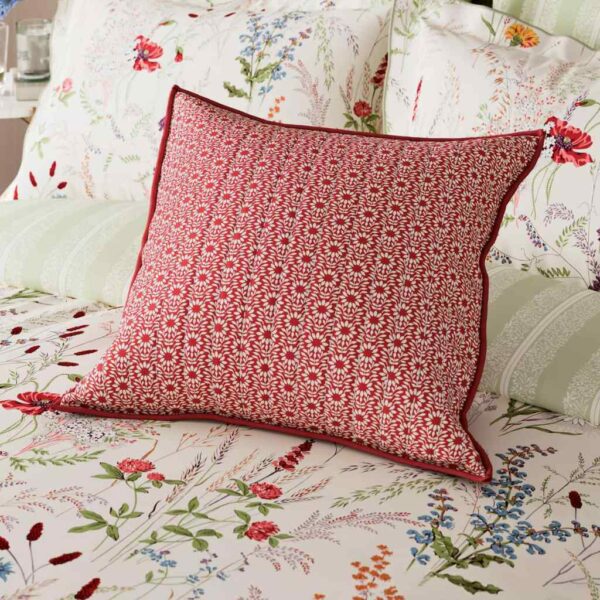 V&A Blythe Meadow Rosalie Red Cushion