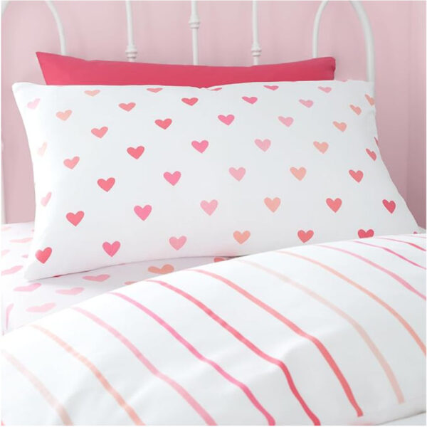 Lansfield Hearts And Stripes Twin Pillow Image