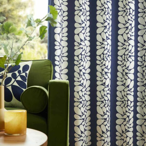 Orla Kiely Sycamore Stripe Lined Curtains Close Up Image