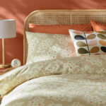 Orla Kiely Wisteria Taupe Duvet Cover Set Close Up Image