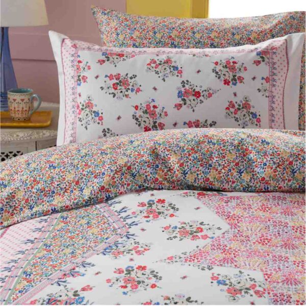 Cath Kidston Patchwork Bedding Pink Close Up Image