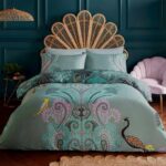 Sara Miller Peacock Filigree Dark Sage Duvet Cover Set