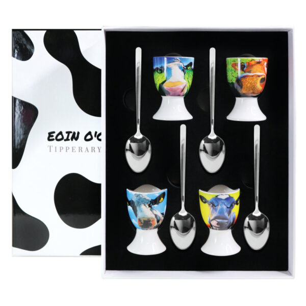 Eoin O'Connor Set of 4 Egg Cups and Spoons