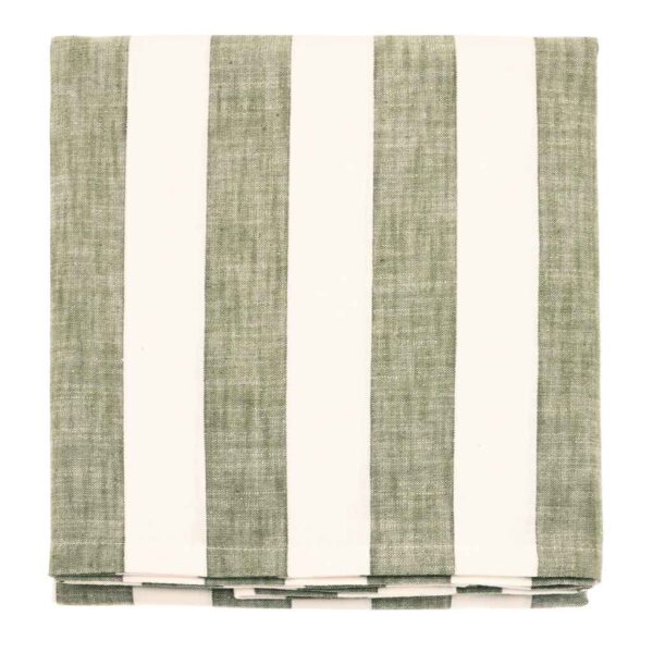 Wides Stripe Olive Table Cloth