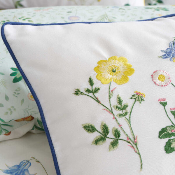 RHS Botanical Cottage Garden Cushion Showing Piped Edge