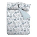 RHS Japanese Garden Seafoam Duvet Cover Set Overhead Image