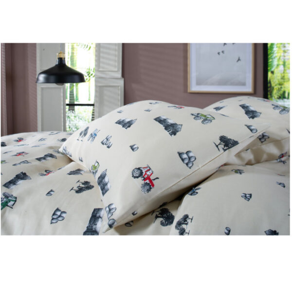 On the land duvet cover set close up image of pillowcases