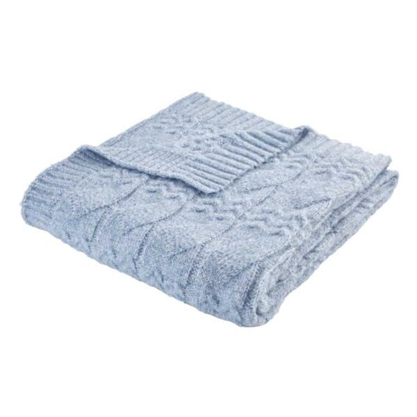 Bianca Blue Cable Knit Throw Cut Out Image