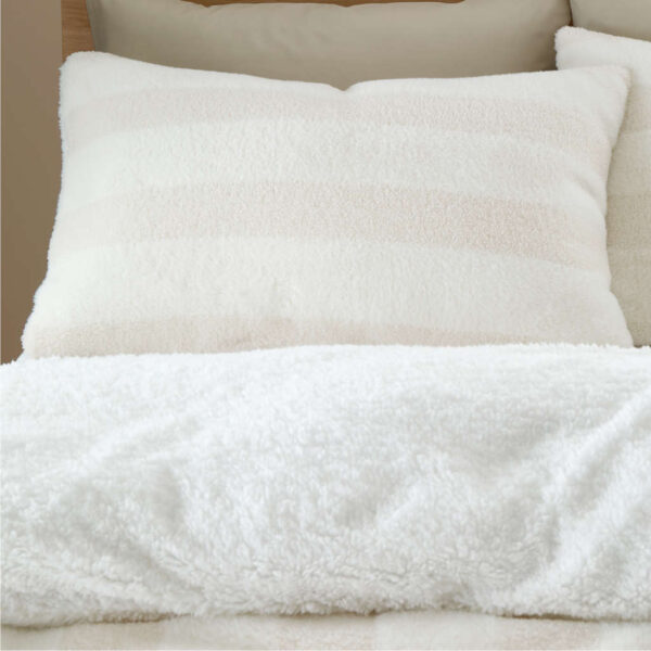 Bianca Cosy Soft Stripe Fur Cream Pillowcase Image