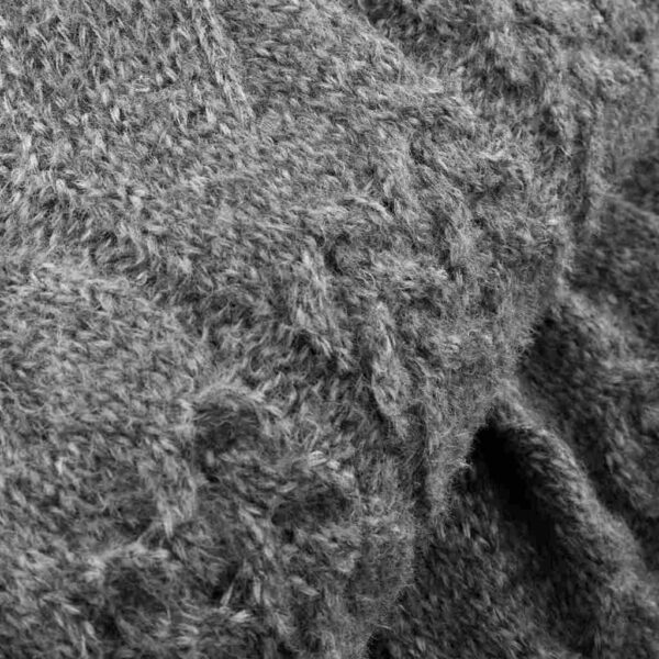 Bianca Grey Cable Knit Throw Close Up Image