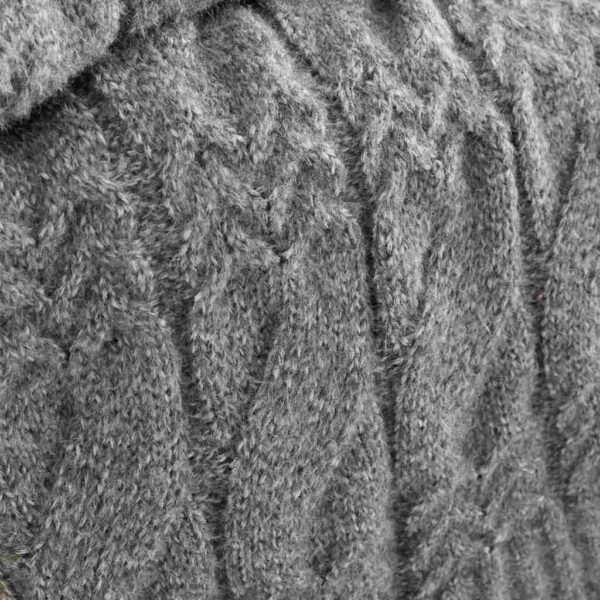 Bianca Grey Cable Knit Throw Detail Image