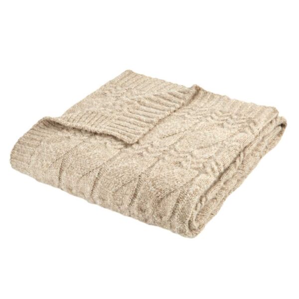 Bianca Natural Cable Knit Throw Cut Out Image