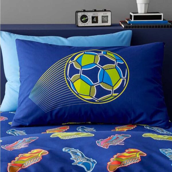 Lansfield Bright Football Navy Pillowcase Image