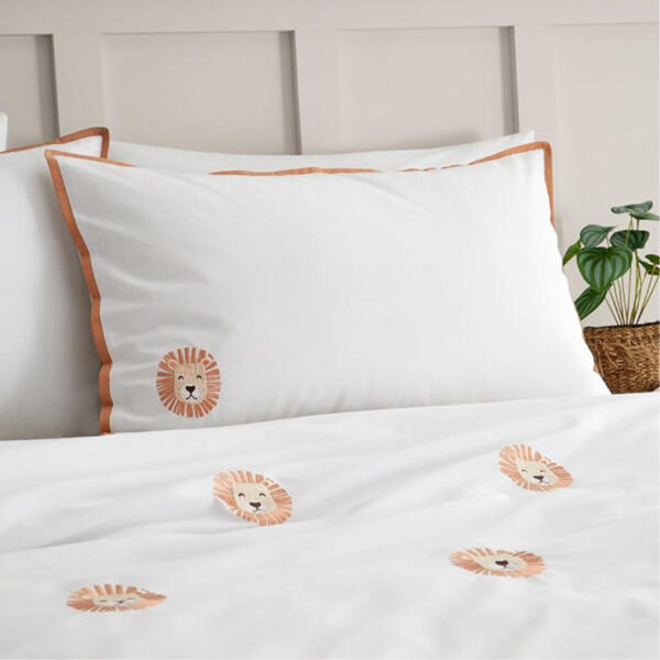 Lansfield Embroidered Lions Pillowcase Image