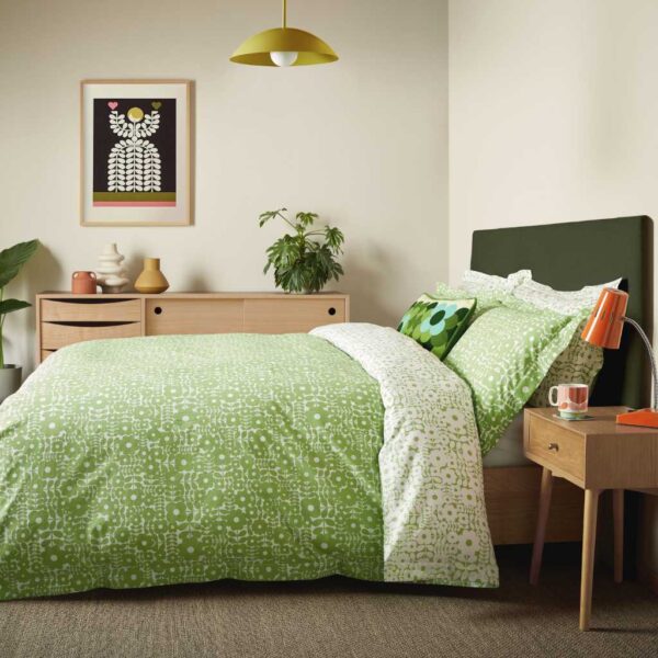 Orla Kiely Criss Cross Stem Basil Green Bedding