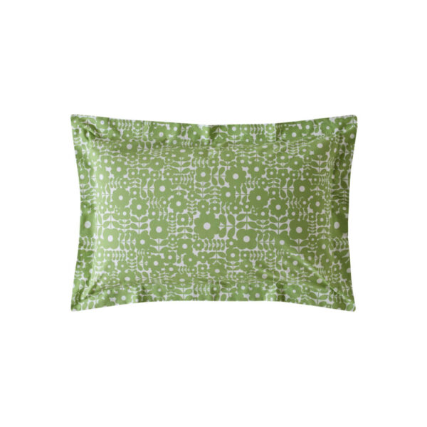 Orla Kiely Criss Cross Stem Basil Green Standard Pillowcase