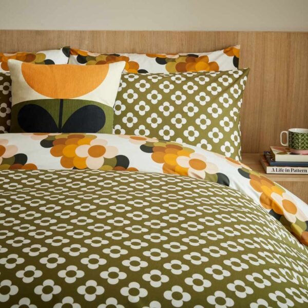 Orla Kiely Retro Flower Stripe Multicoloured Bedding Reverse Image