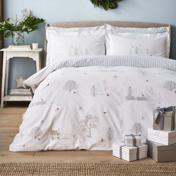 Sophie Allport Snowy Cottage White Duvet Cover Set