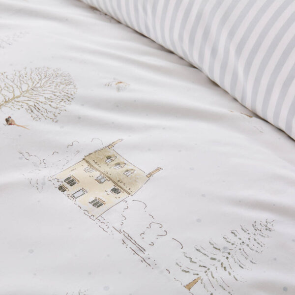 Sophie Allport Snowy Cottage White Duvet Cover Set Close Up