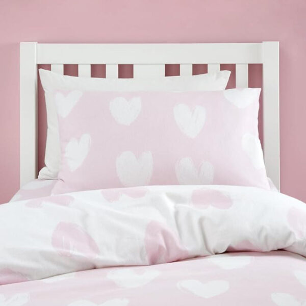 Lansfield Brushed Hearts Pink Pillowcase Image