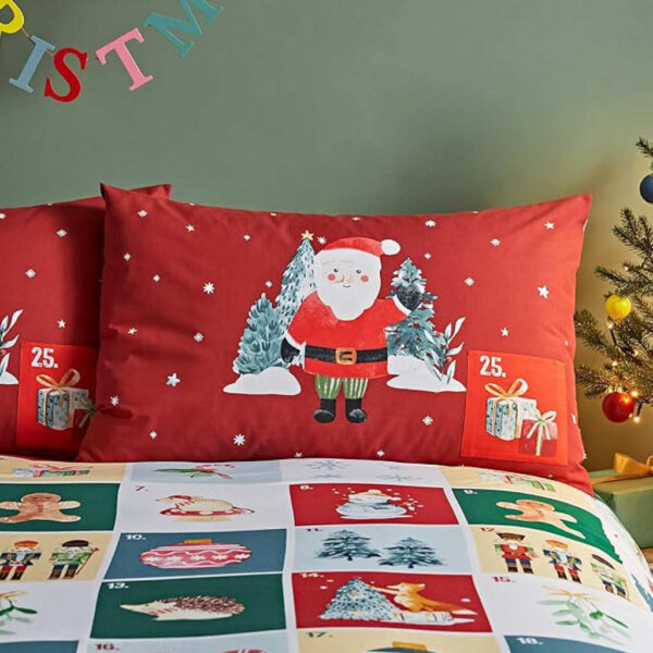 Lansfield Christmas Advent Calendar Red Pillowcase Image