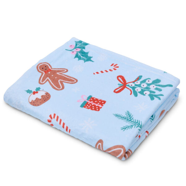 Lansfield Christmas Gingerbread Blue Throw Cut Out Image